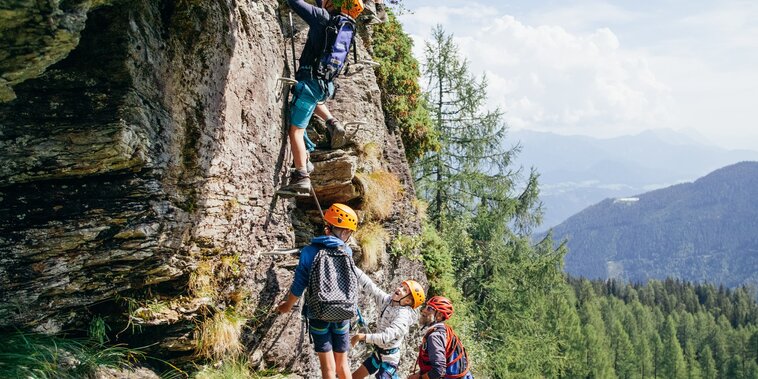 An der Schlüsselstelle - Schwierigkeit C | © Gerald Grünwald/Reiteralm Bergbahnen