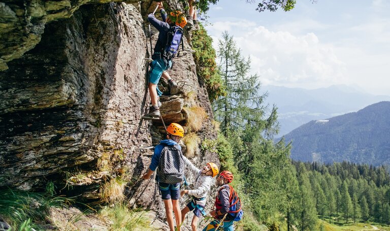 An der Schlüsselstelle - Schwierigkeit C | © Gerald Grünwald/Reiteralm Bergbahnen