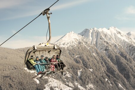 Family on a chair lift in Schladming