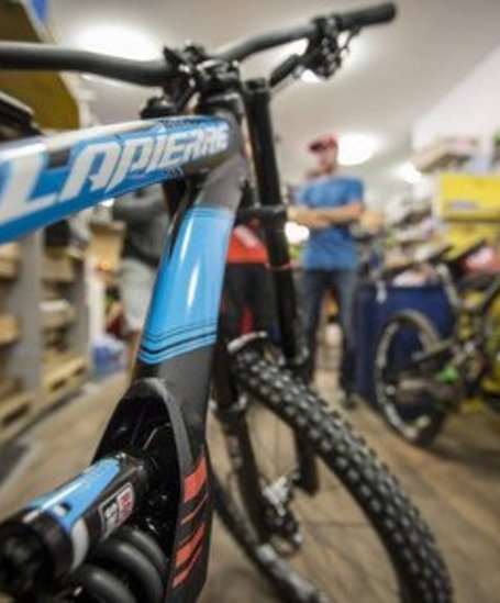 Inside of a bike shop