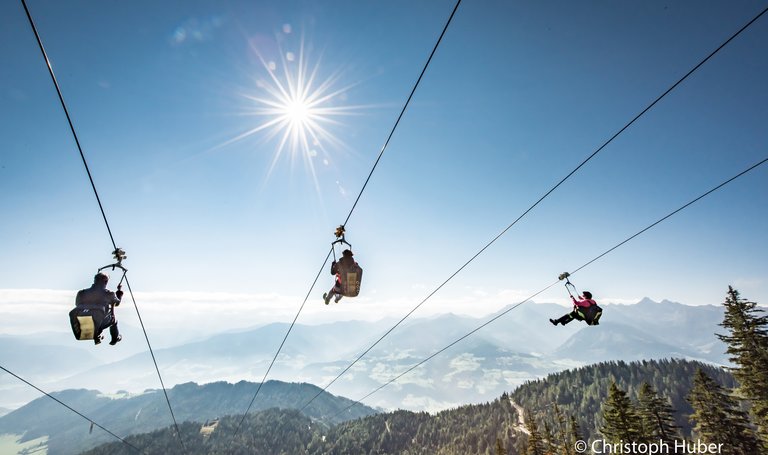 Zipline in Schladming-Dachstein | Abenteuerpark | © Christoph Huber