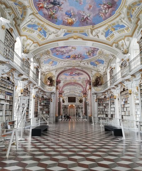 Inside of the abbey library in Admont
