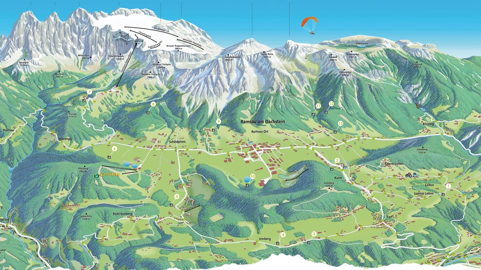 Panoramabankerl Karte | © TVB Ramsau