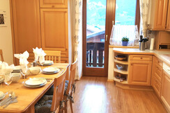 Spacious kitchen with balcony