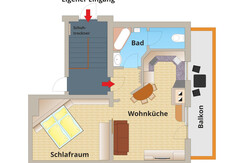 Grundriss  Appartement Stoderblick
