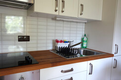 Kochbereich und Waschbecken