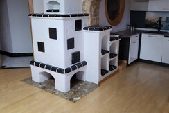 Appartement Marie - Küche mit Kachelofen