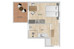 Haufhof Apartments - Studio Apartment Silberkar