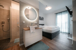 Bathroom with rain shower