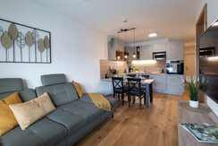 Cosy living room with balcony entrance