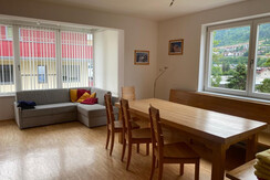 living room with dining area