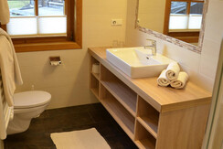 saubere geräumige Badezimmer mit Dusche