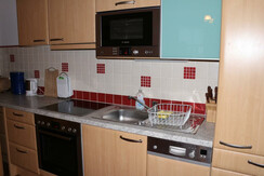 Küche in der Ferienwohnung am Harreiterhof
