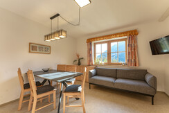 Dining area with open kitchen