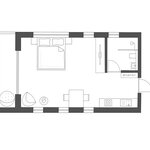 obrázek Studio, sprcha, WC, 1 místnost na spaní