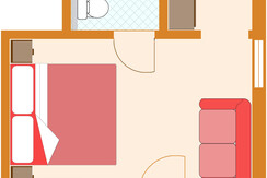 Hotel Pension Schwarzenhof - DZ Grundriss