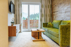 Gemütlicher Wohnbereich in Steirer Suite