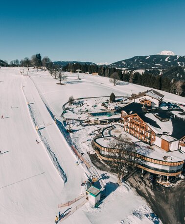 The hotel is located directly on the ski slope.