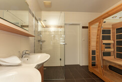 Penthouse bathroom with shower