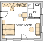 obrázek Studio, sprcha, WC, přízemí