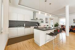 Penthouse kitchenette with breakfast bar