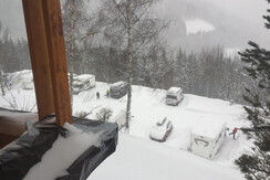 Appartement, Ausblick Campingplatz Winter