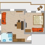 obrázek Apartmán, sprcha, WC, 1 místnost na spaní