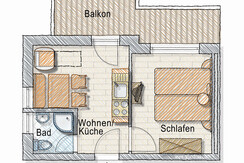 Grundriss App. Südblick