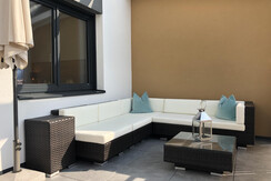 Lounge furniture on the private terrace